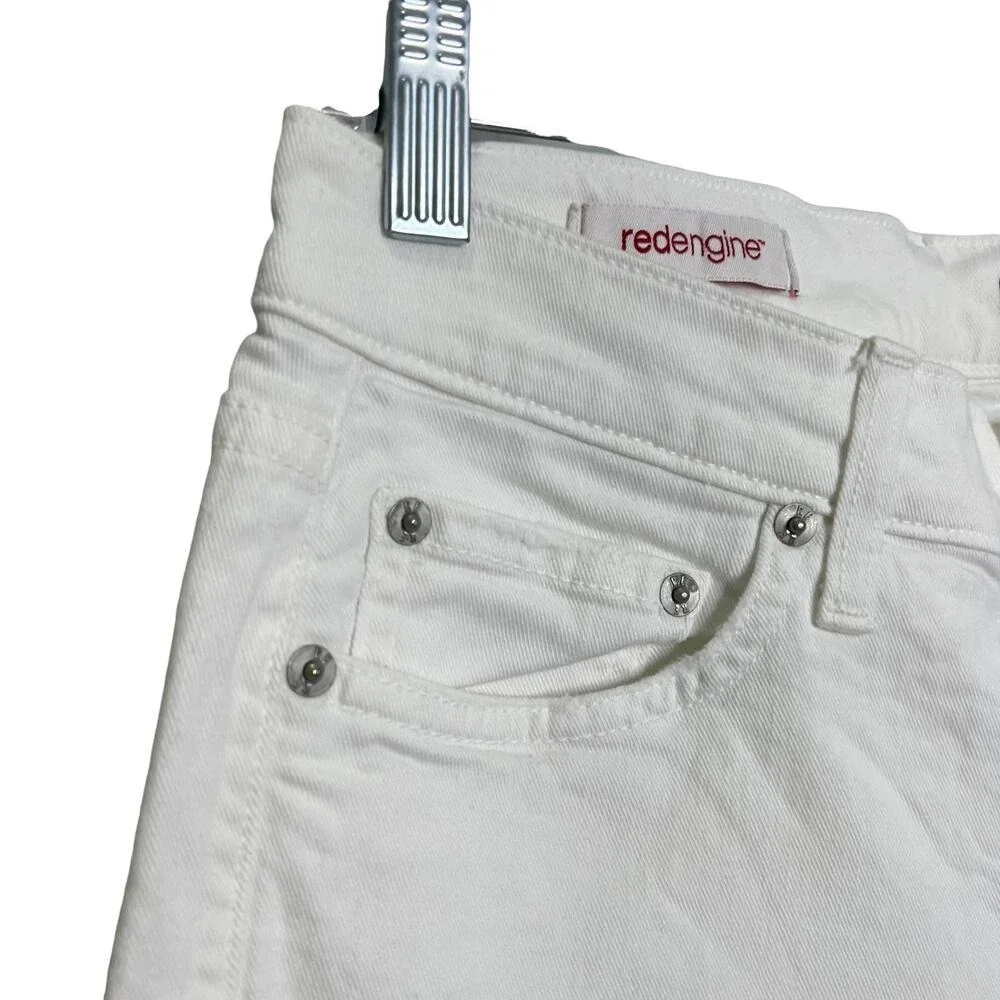 Red Engine Womens 25 Hotrod Skinny Boyfriend‎ Crop Denim Jeans Hi-Rise - FLAWED